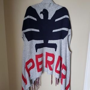 RARE SUPERDRY Long Cape Sweater Large - FITS MOST